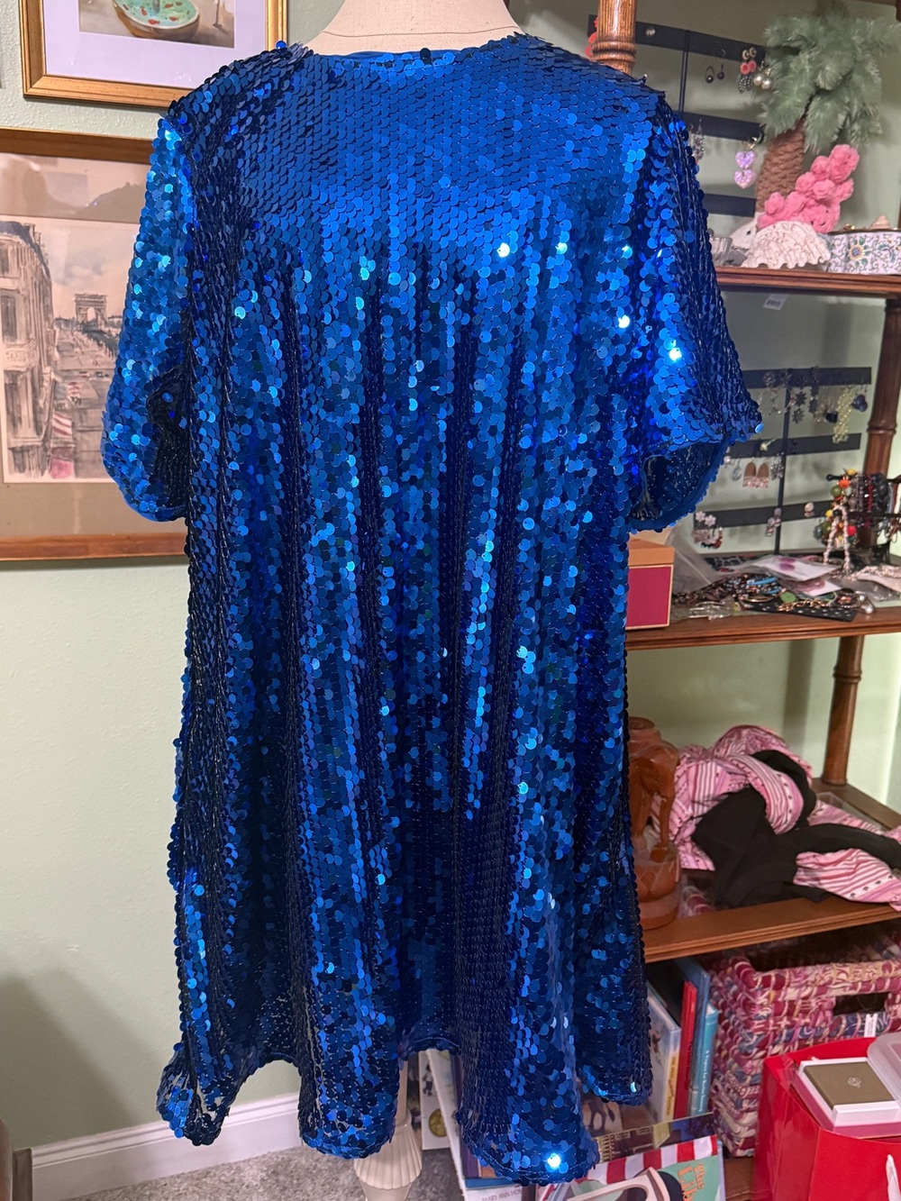 Blue Sequin Dress - Shiny Party Dress